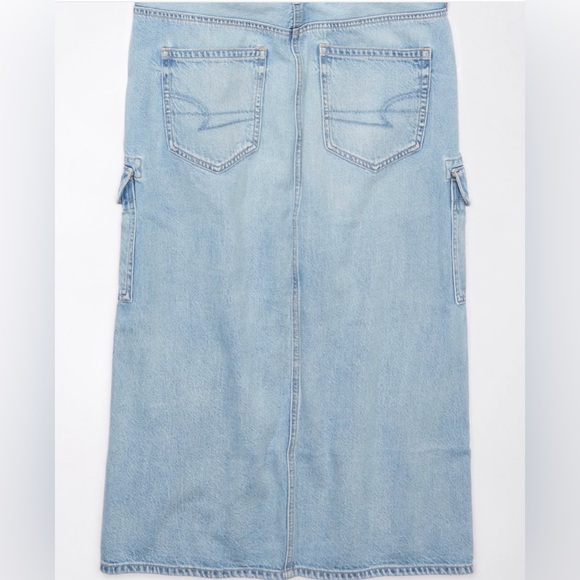 ❌SOLD❌New American Eagle (AE) Dreamy Drape High Waisted Cargo Denim Midi Skirt - Picture 4 of 4